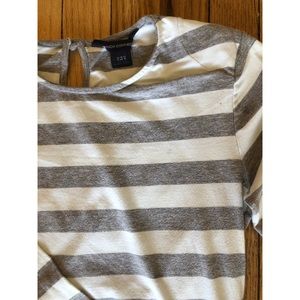 French Connection Gray & White Striped Dress